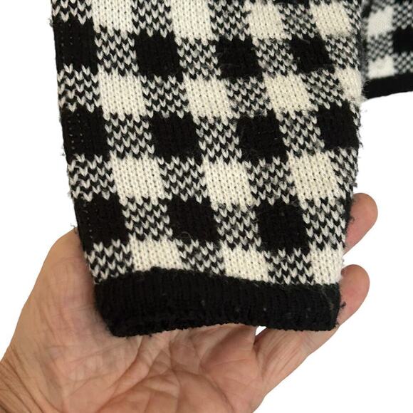Crystal Kobe Houndstooth Cardigan XL Black White Gold Buttons - Picture 4 of 10